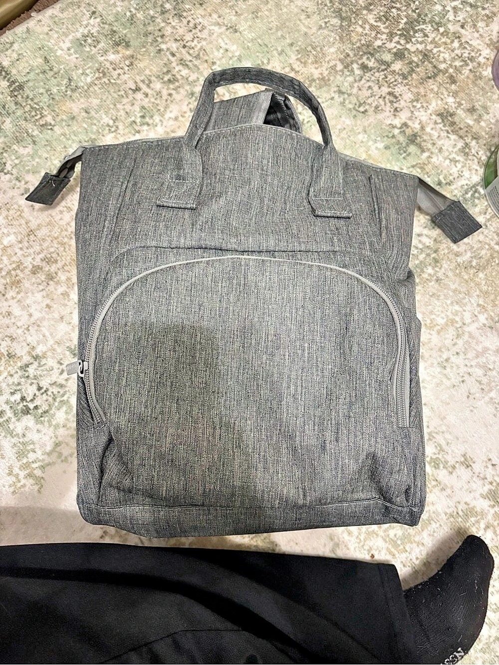 Gray Baby Bag with Breastfeeding Accessories
